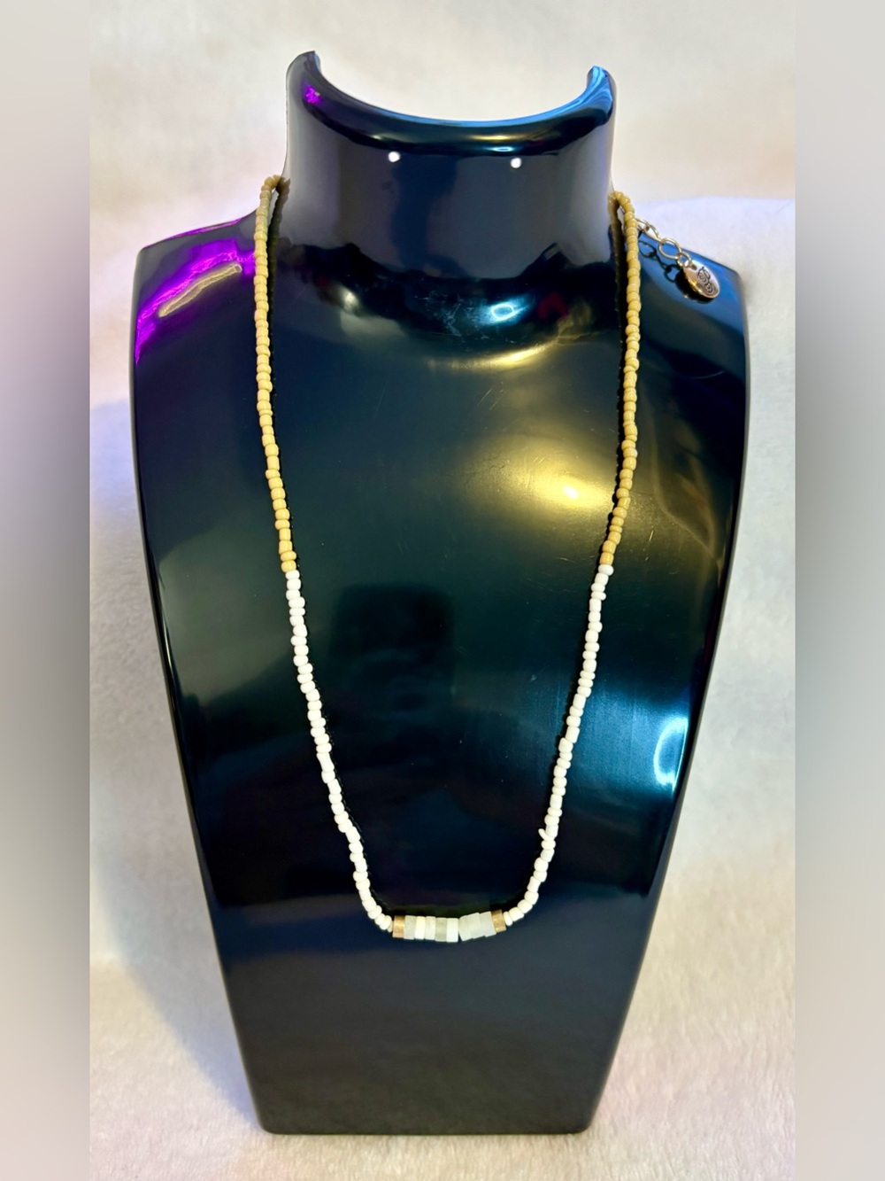 Plunder Cream and Tan Beach Sea Bead Necklace